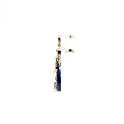 Chanel CC Sailing Drop Earrings Navy/Gold