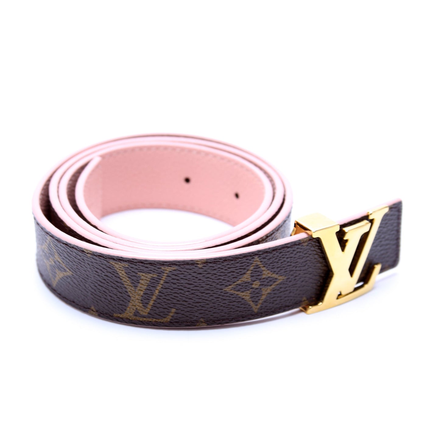 LV Initiales 40MM Reversible Leather/Monogram Belt Size 85/34 Pink