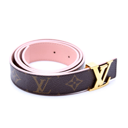 LV Initiales 40MM Reversible Leather/Monogram Belt Size 85/34 Pink