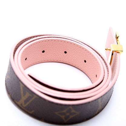 LV Initiales 40MM Reversible Leather/Monogram Belt Size 85/34 Pink