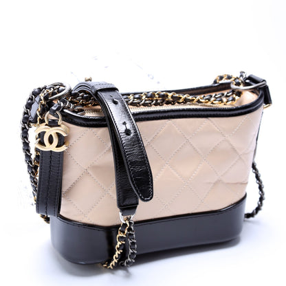 Chanel Gabrielle Hobo Small Calfskin 25M Beige/Black