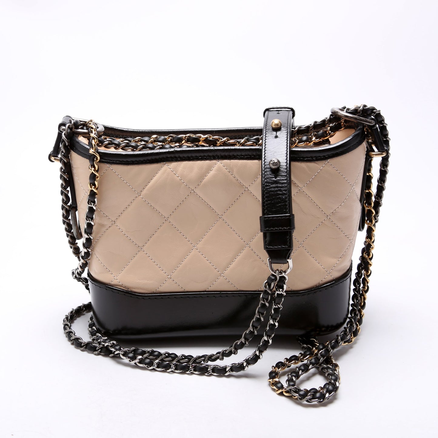 Chanel Gabrielle Hobo Small Calfskin 25M Beige/Black