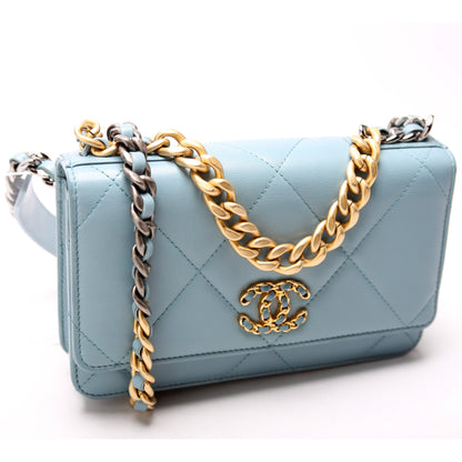 Chanel Chanel 19 WOC Quilted Lambskin 29M Blue