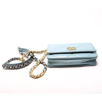 Chanel Chanel 19 WOC Quilted Lambskin 29M Blue