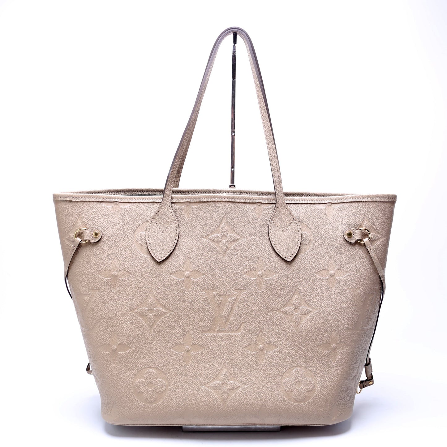 Louis-Vuitton Neverfull with Wallet MM Empreinte Turtledove