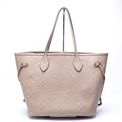 Louis-Vuitton Neverfull with Wallet MM Empreinte Turtledove
