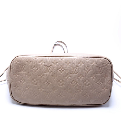 Louis-Vuitton Neverfull with Wallet MM Empreinte Turtledove