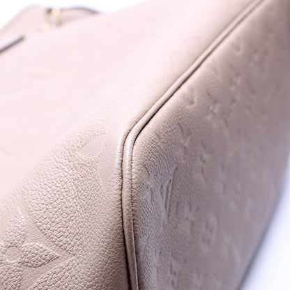 Louis-Vuitton Neverfull with Wallet MM Empreinte Turtledove