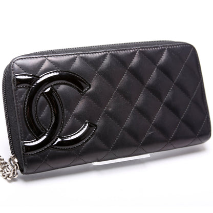Chanel Cambon Ligne Zip Around Long Wallet Black