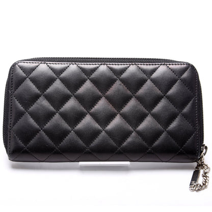 Chanel Cambon Ligne Zip Around Long Wallet Black
