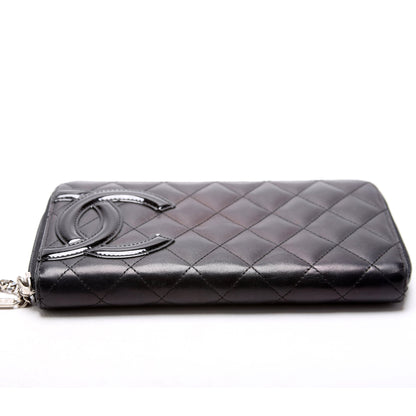 Chanel Cambon Ligne Zip Around Long Wallet Black