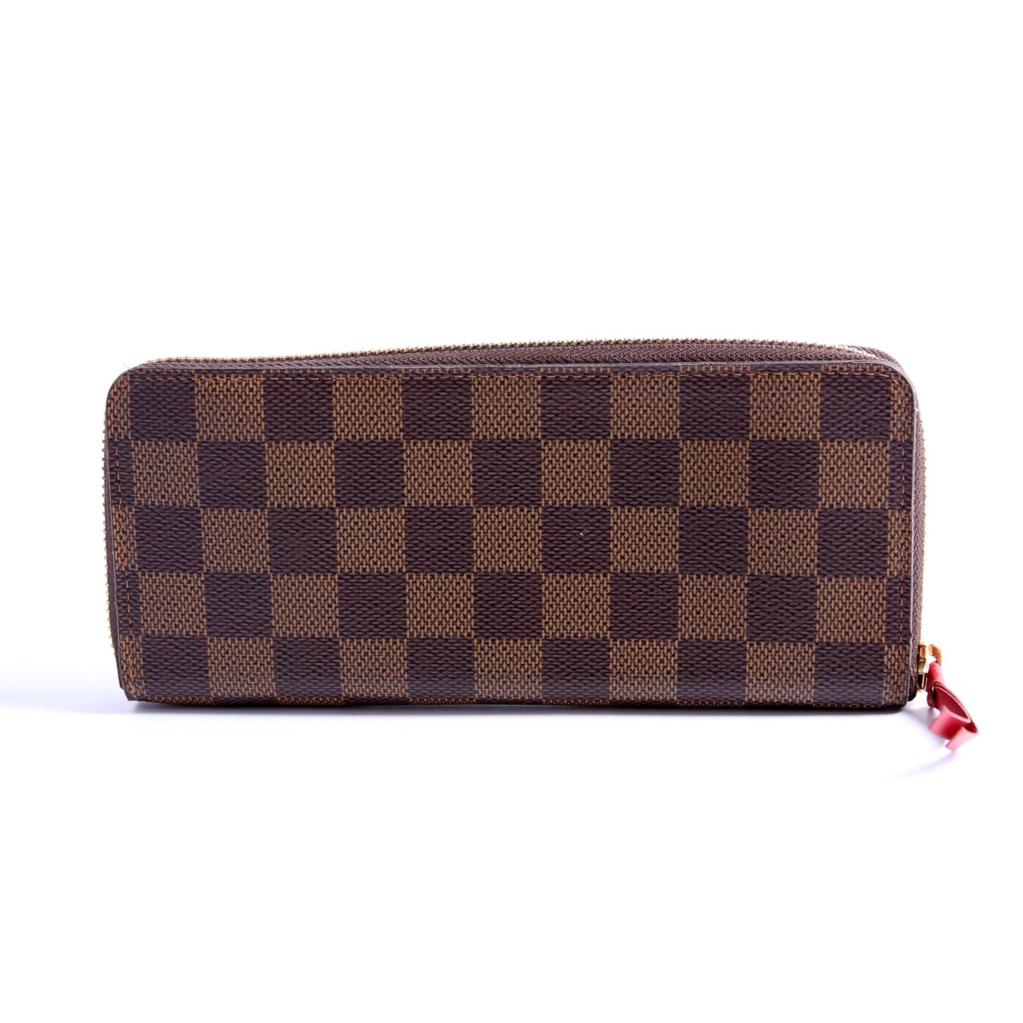 Louis-Vuitton Clemence Wallet Damier Ebene Red