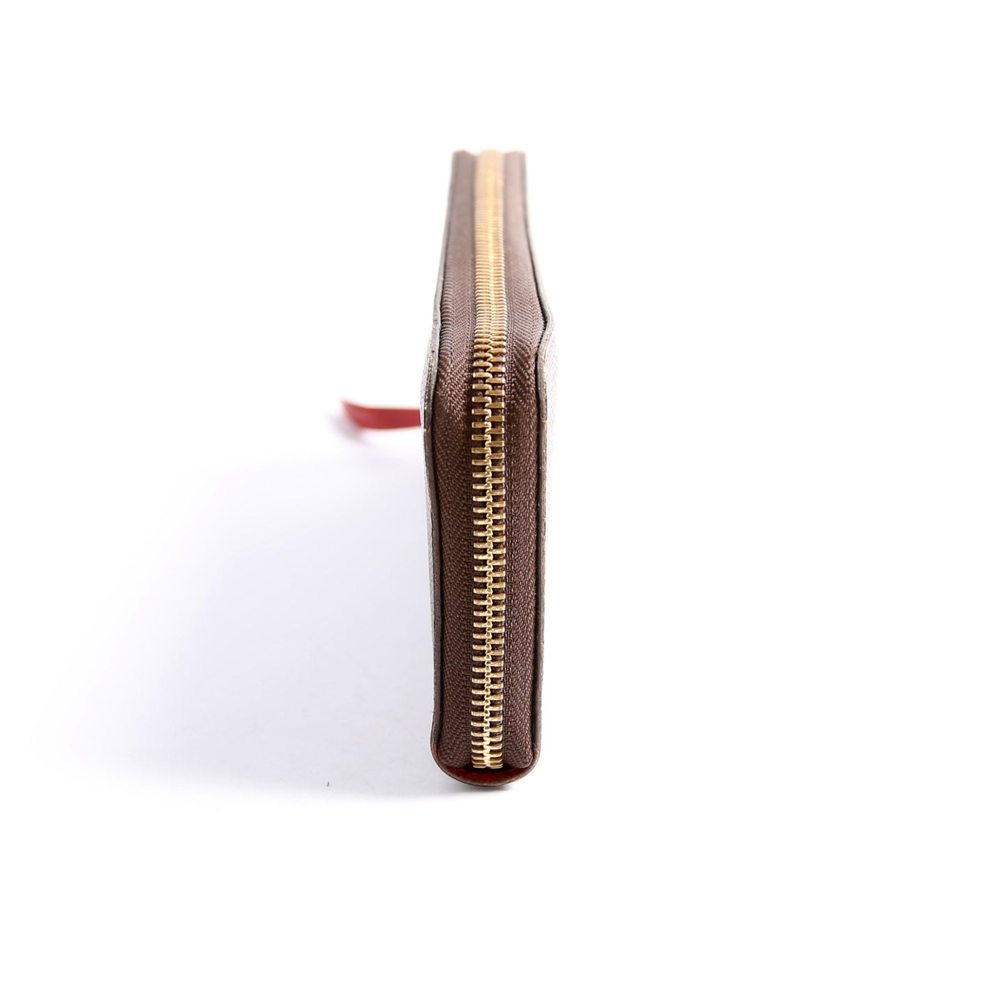 Louis-Vuitton Clemence Wallet Damier Ebene Red