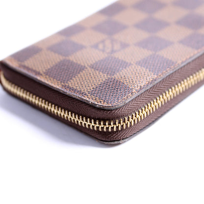 Louis-Vuitton Clemence Wallet Damier Ebene Red