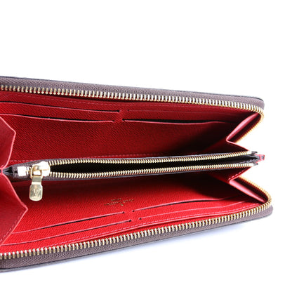 Louis-Vuitton Clemence Wallet Damier Ebene Red