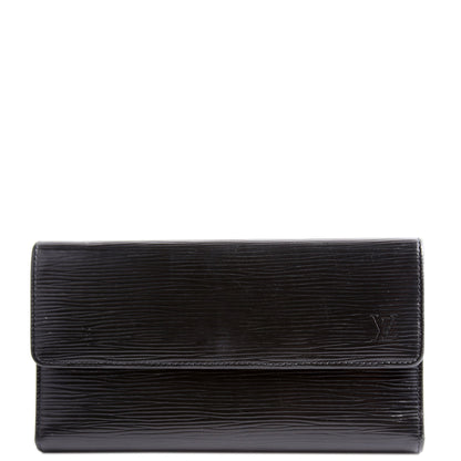 Louis-Vuitton Porte Tresor International Wallet Epi Black