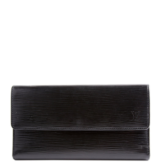 Louis-Vuitton Porte Tresor International Wallet Epi Black