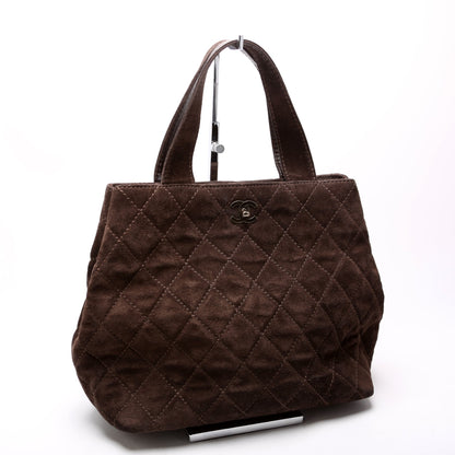 Chanel CC Top Handle Suede 7MM Brown