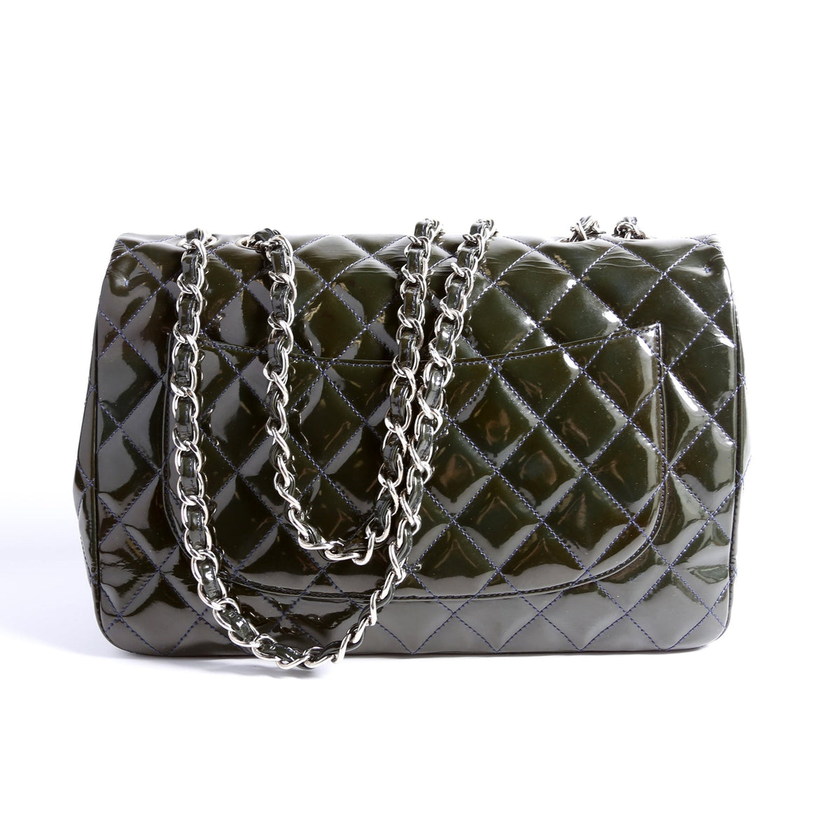 Chanel Classic Flap Jumbo Patent 13M Green