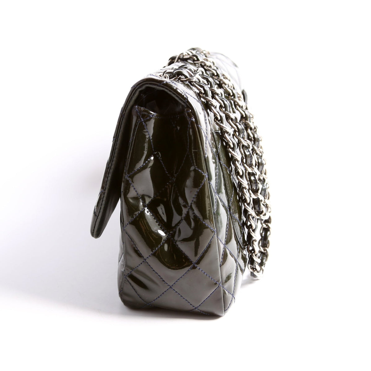 Chanel Classic Flap Jumbo Patent 13M Green