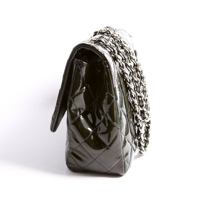 Chanel Classic Flap Jumbo Patent 13M Green