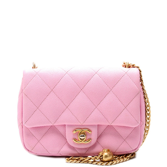 Chanel Classic Flap Mini Sweetheart Chain Caviar RFID Pink