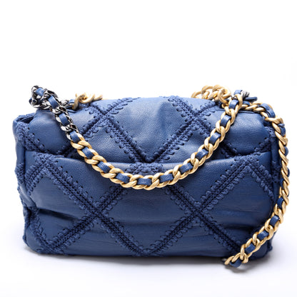 Chanel 19 Large Flap Crocheted Calfskin 30M
