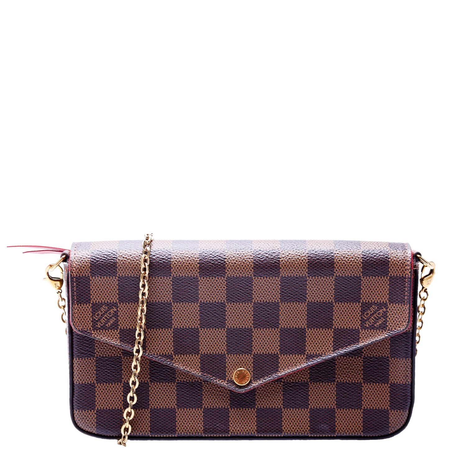 Louis-Vuitton Pochette Felicie Damier Ebene Red