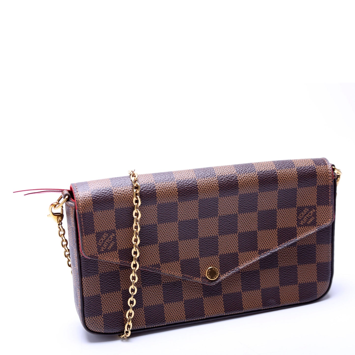 Louis-Vuitton Pochette Felicie Damier Ebene Red