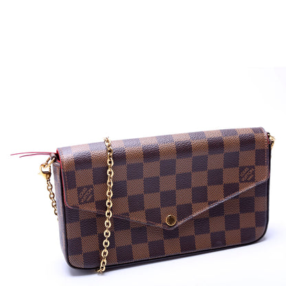 Louis-Vuitton Pochette Felicie Damier Ebene Red