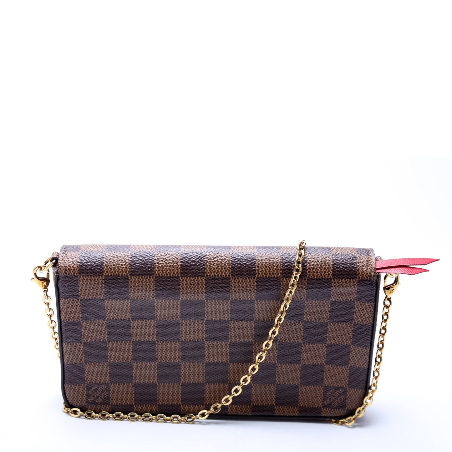 Louis-Vuitton Pochette Felicie Damier Ebene Red