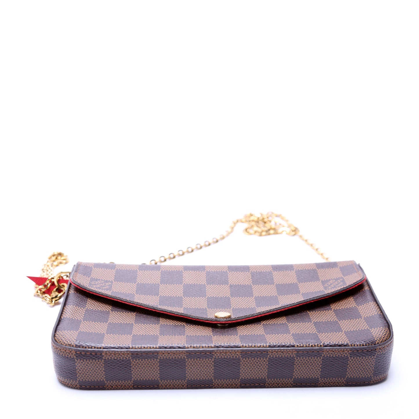 Louis-Vuitton Pochette Felicie Damier Ebene Red