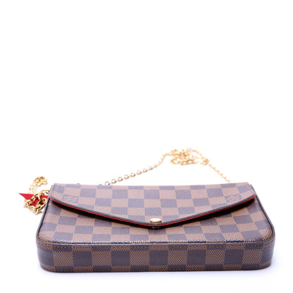 Louis-Vuitton Pochette Felicie Damier Ebene Red