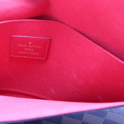 Louis-Vuitton Pochette Felicie Damier Ebene Red