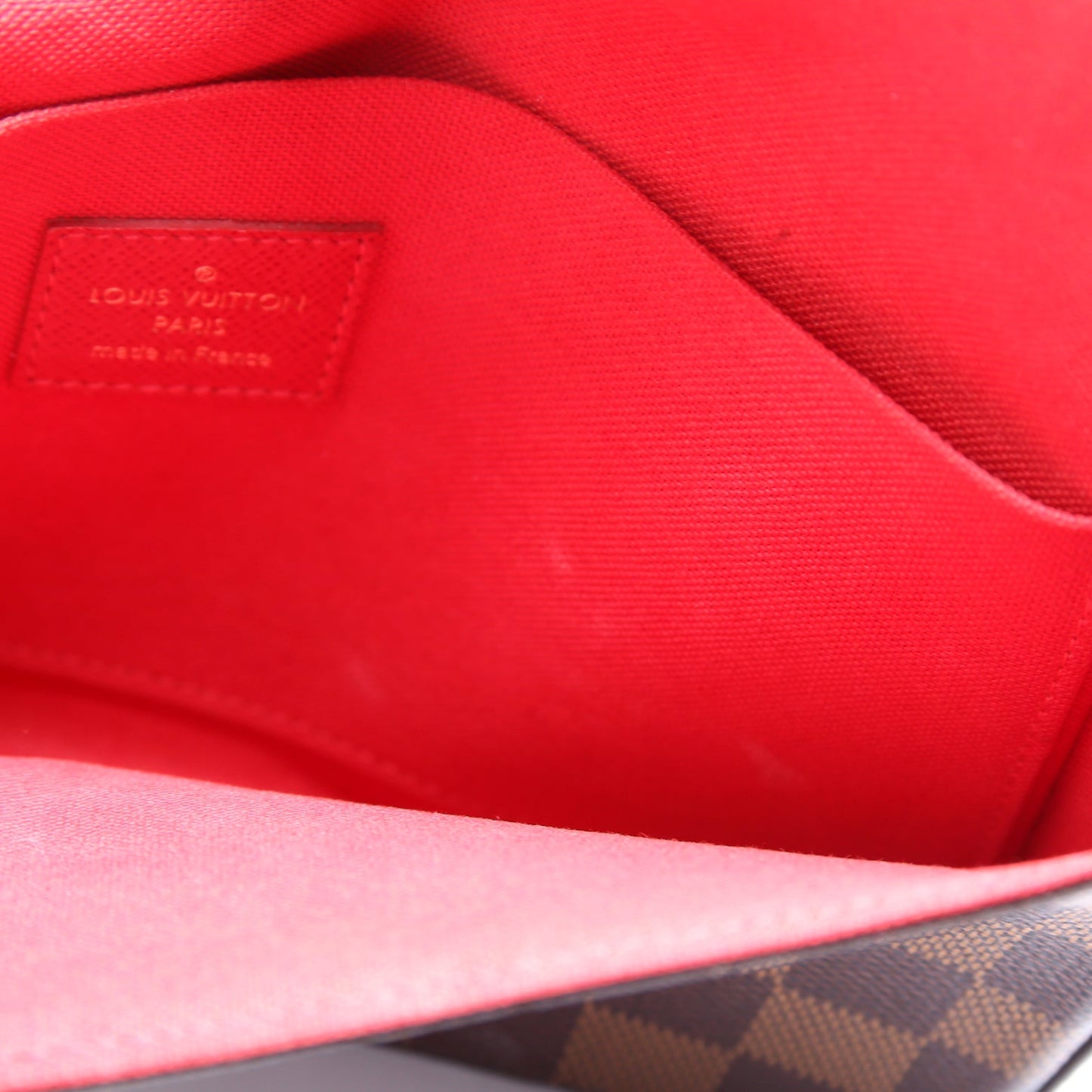 Louis-Vuitton Pochette Felicie Damier Ebene Red