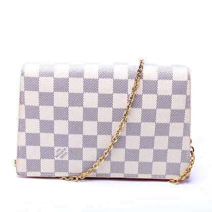 Croisette Chain Wallet NM Damier Azur Salmon