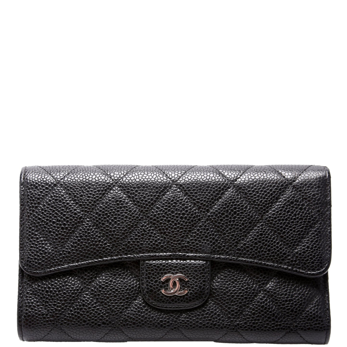 Chanel Classic Flap Wallet Long Caviar Black