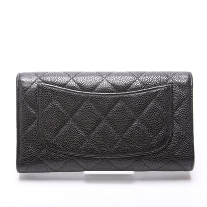 Chanel Classic Flap Wallet Long Caviar Black