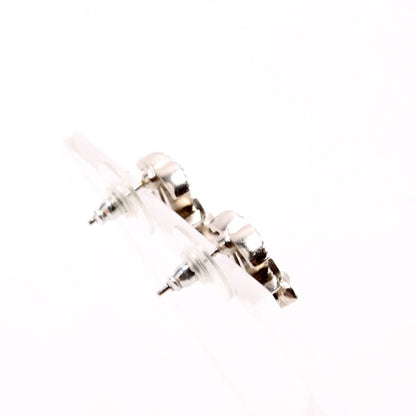 Chanel CC Crystal Flore Stud Earrings Silver/Pearl