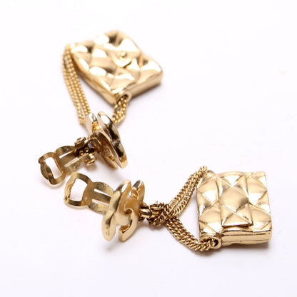 Chanel CC Flap Bag Drop Clip-On Earrings Gold