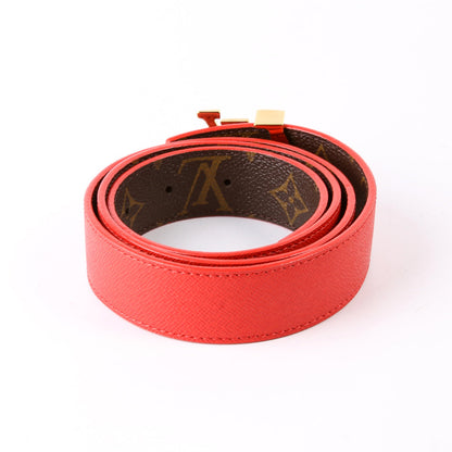 LV Initiales 30MM Reversible Leather/Monogram Belt Size 85/34 Red