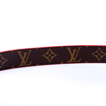 LV Initiales 30MM Reversible Leather/Monogram Belt Size 85/34 Red