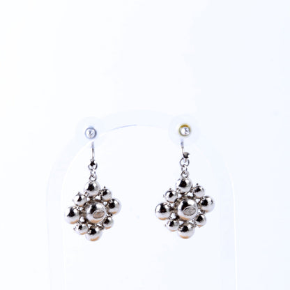 Chanel Rhinestone Cluster Drop Earrings Silver/Gold