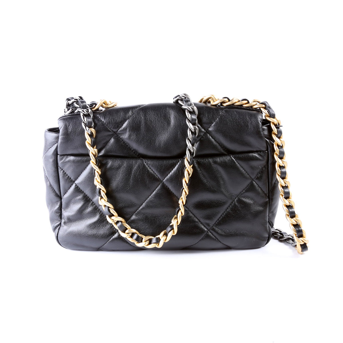 Chanel Quilted Goatskin 19 Medium Flap 30M Black