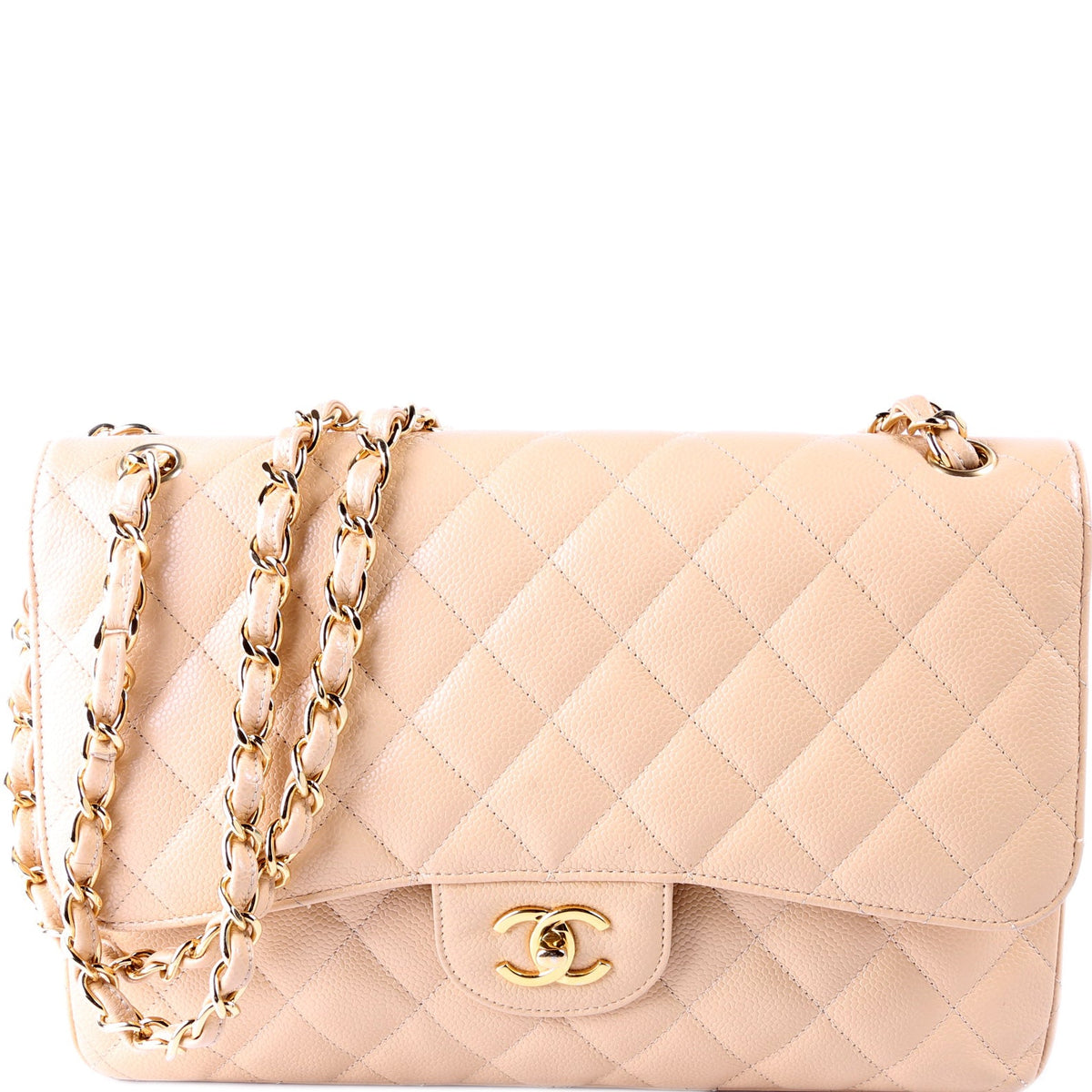 Chanel Classic Flap Jumbo Caviar 30M Tan