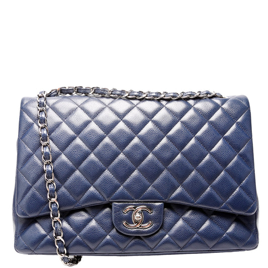 Chanel Classic Flap Maxi Caviar 14-16M Navy