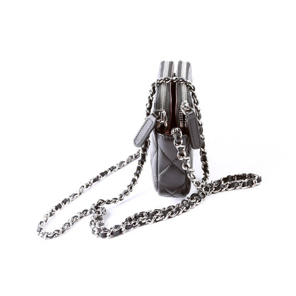 Chanel WOC CC Double Zip Black
