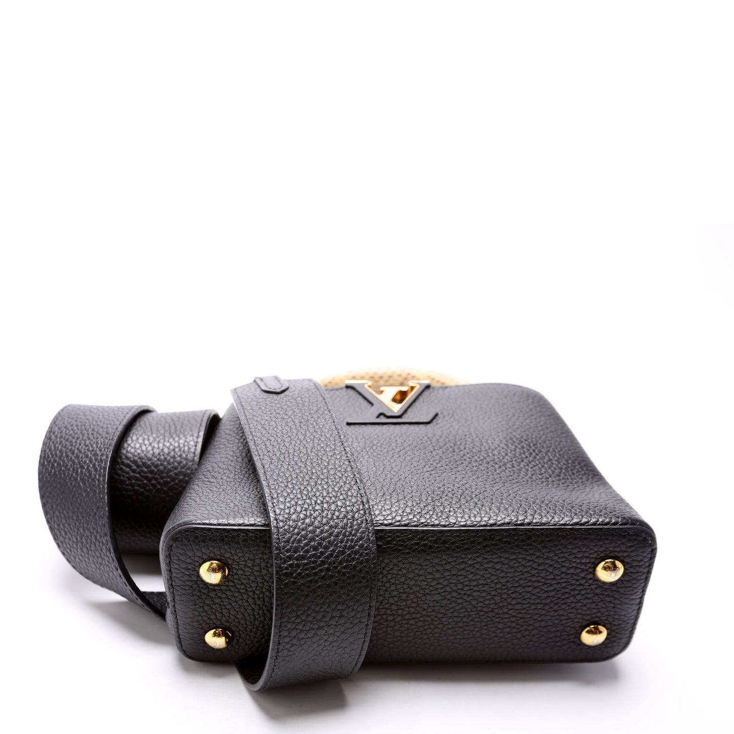 Capucines Mini Taurillon/Python Beige/Black