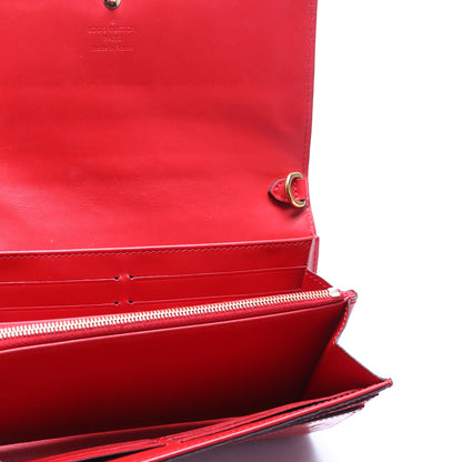 Sarah Chain Wallet Vernis Red