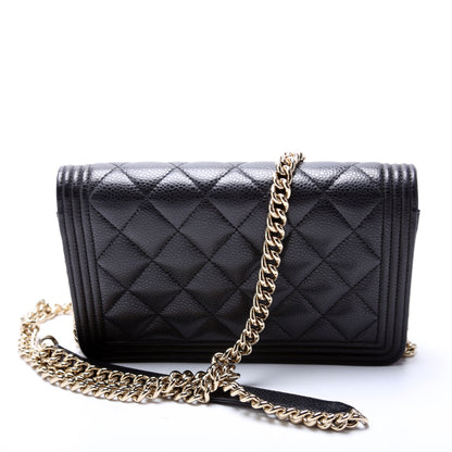 Chanel Wallet on Chain Boy Caviar